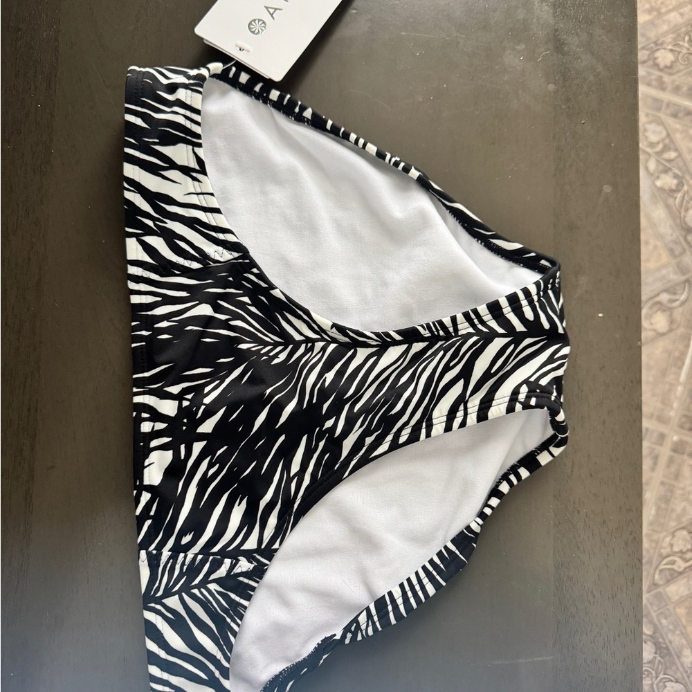 Athleta Black and White Zebra-Print One-Piece